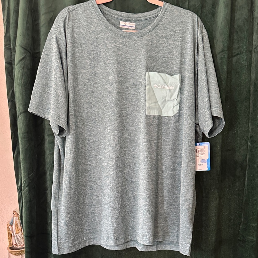 Columbia Men's Heather Teal Pocket Tee